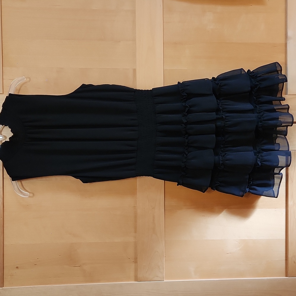 MSK  Black ruffled dress, size small NWOT
